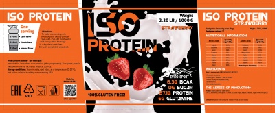 EVIRO Iso Protein 1kg Протеин со вкусом Клубника