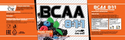 Комплекс аминокислот Eviro-sport BCAA 8:1:1 со вкусом Лесные Ягоды 250гр