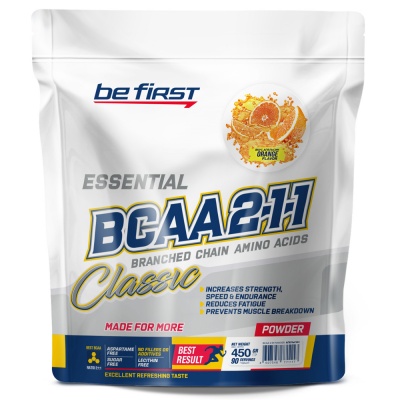 Be first BCAA  бцаа 2:1:1 powder 450 гр ананас/яблоко/виноград/экзотик